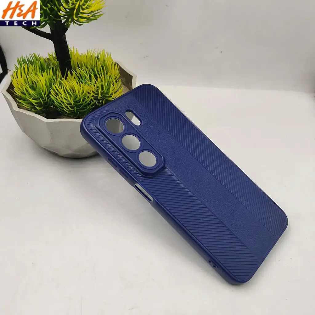 iTel Power P70 Lining Texture Soft Silicone Back Case (Navy Blue)