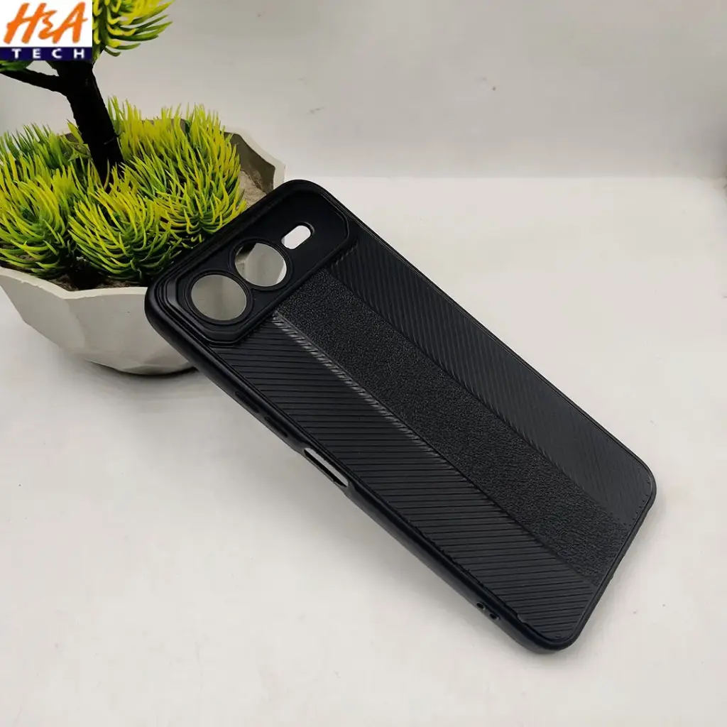 Infinix Smart 10 Plus 4G Lining Texture Soft Silicone Back Case (Black)