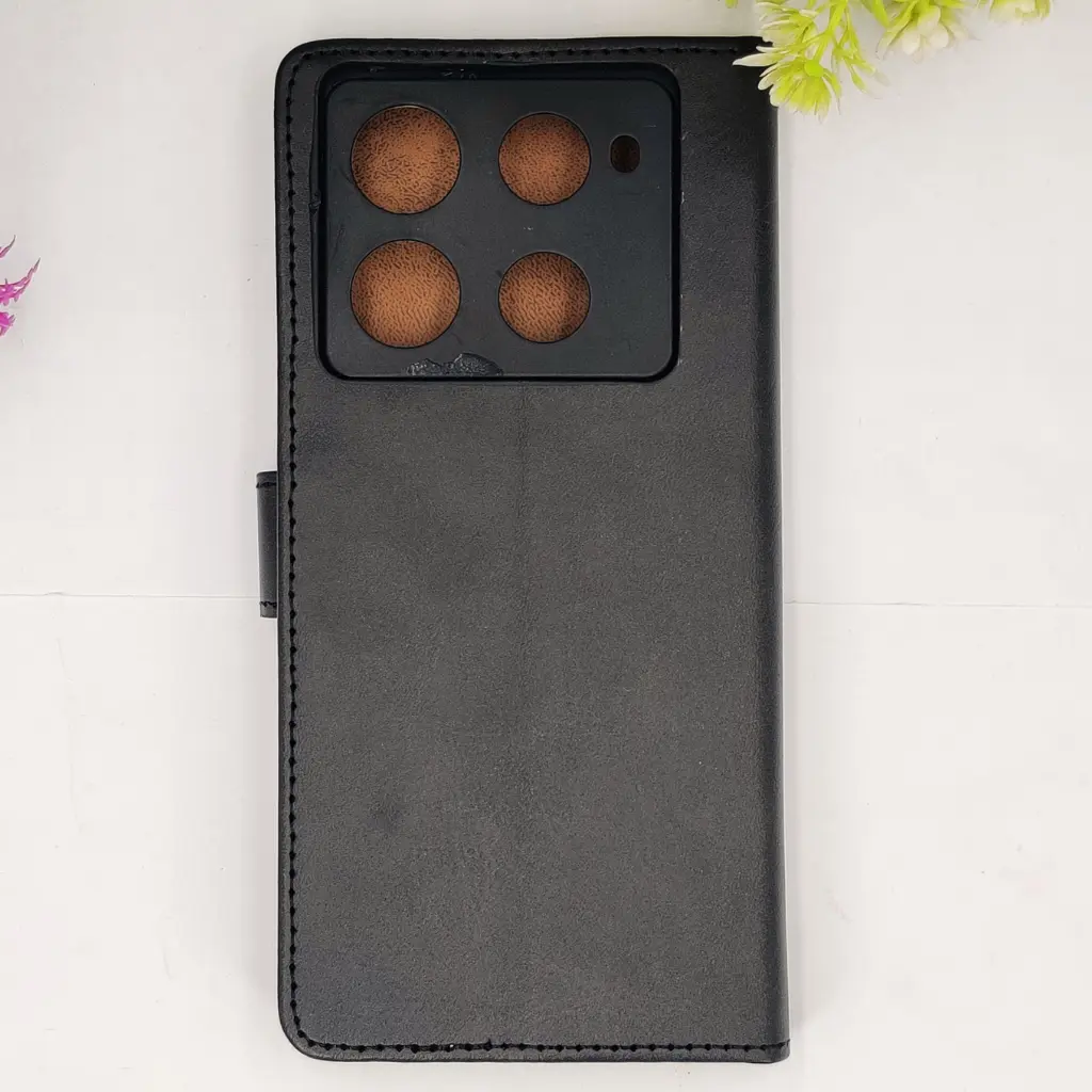 [PO42FBINOT40PR-4-2] Infinix Note 40 Pro NMT Premium Luxuary Leather Book Case (Black)