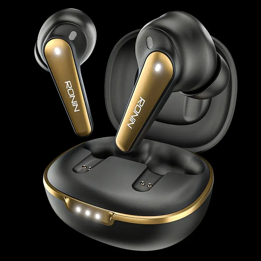 [HFB7RN8-22] Ronin Eclipse R-7065 Wireless Bluetooth Earbuds ANC+ENC Software Based