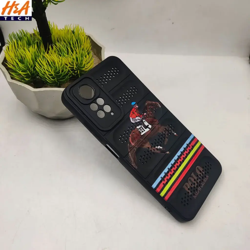 Xiaomi Redmi Note 11 4G|Note 11s Cooling Mesh 3D Printed Silicone Back Case (Black)
