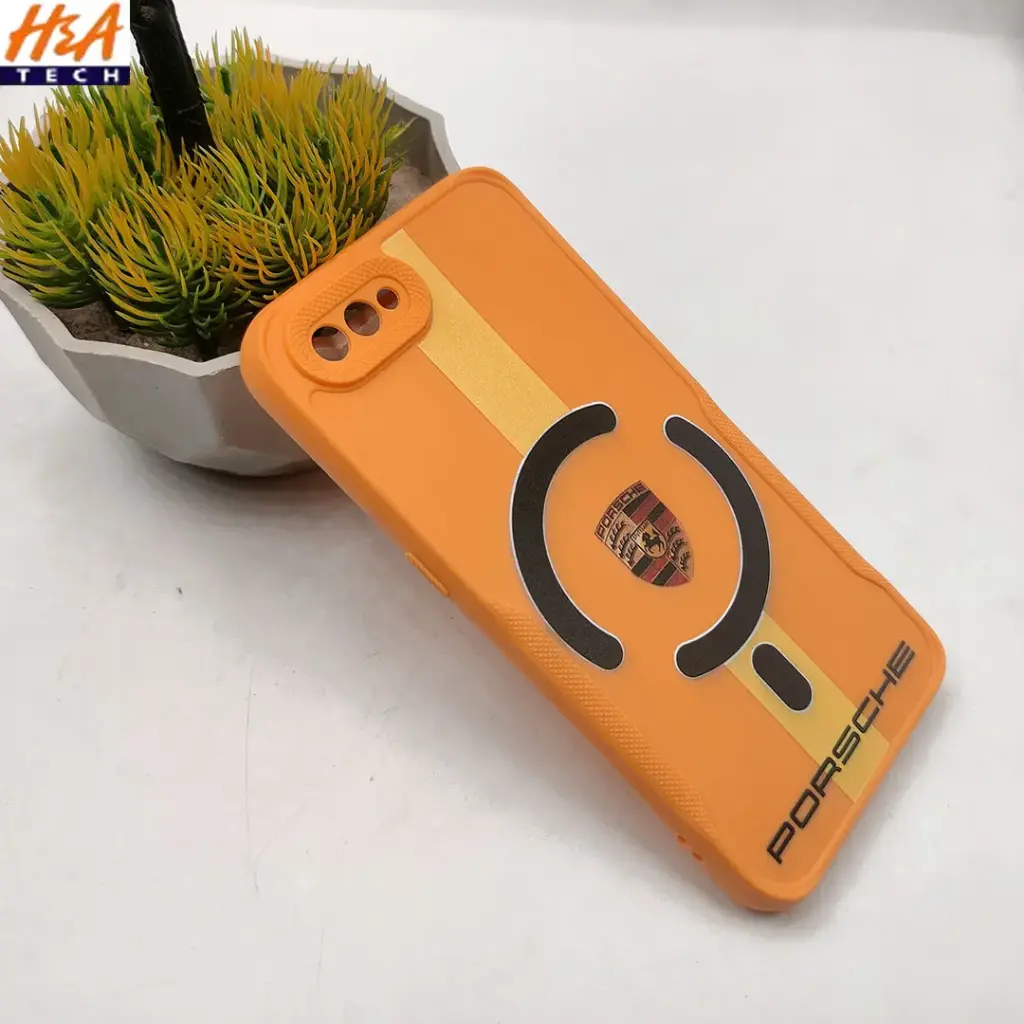 Oppo A1K|Realme C2 3D Printed Soft Silicone Back Case (Orange)