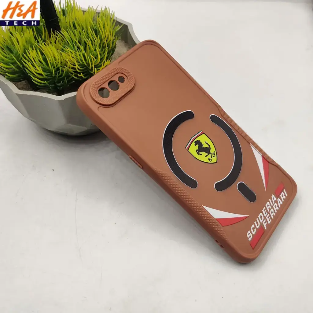 Oppo A1K|Realme C2 3D Printed Soft Silicone Back Case (Brown)