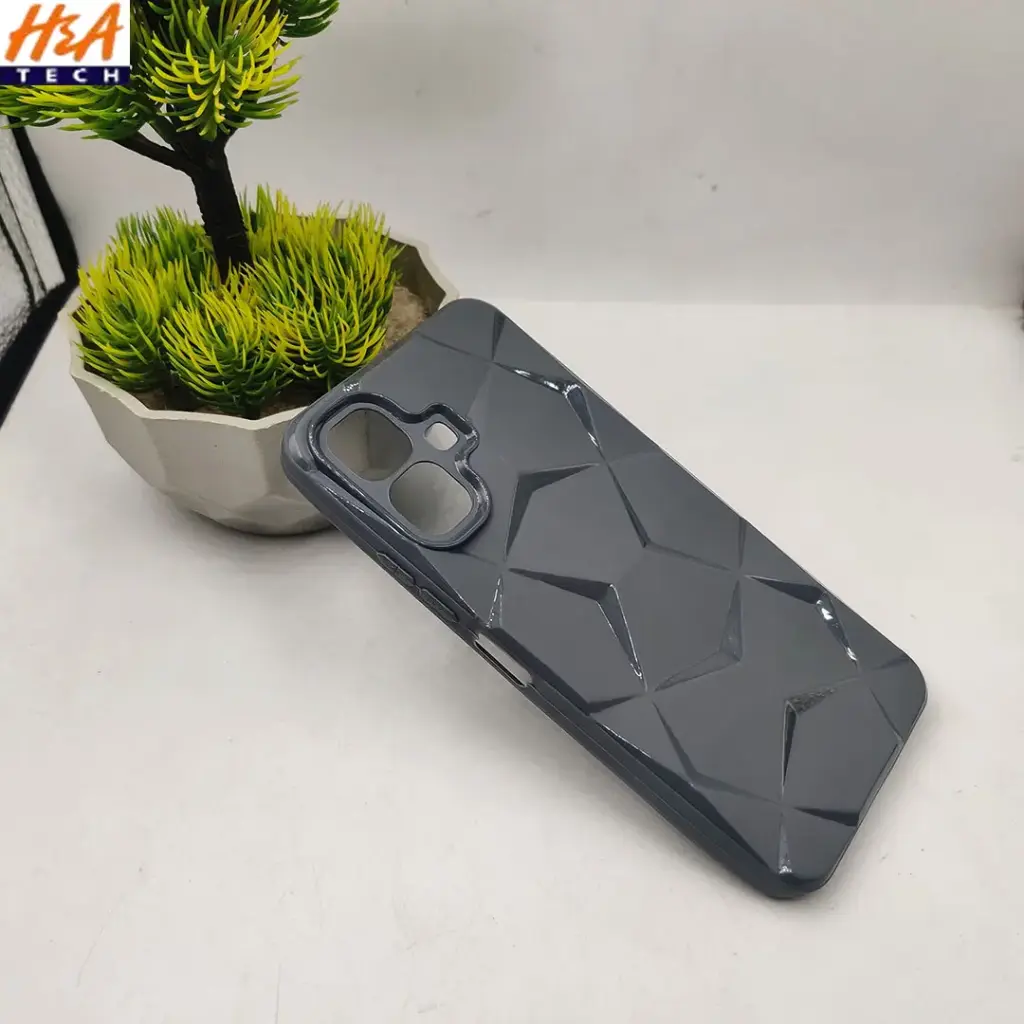 Infinix Smart 10|Tecno Spark Go 2|Pop 10 3D Shining Marble Design Soft Silicone Back Case (Gray)