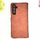 Samsung Galaxy A14 4G NMT Premium Luxuary Leather Book Case (Dark Brown)