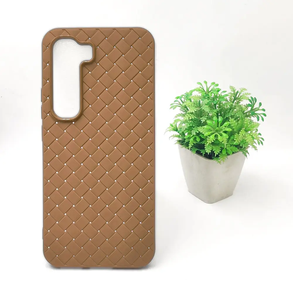 InfiniX Hot 60 Pro Plus Woven With Leather Feel Soft Silicone Back Case (Desert Titanium)