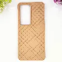iTel City 100 Woven With Leather Feel Soft Silicone Back Case (Desert Titanium)