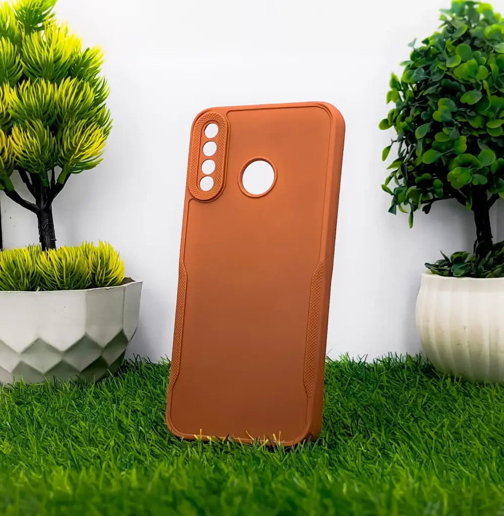 [PO14BIHOT8-71-13] Infinix Hot 8 Soft Silicone Back Case Brown – Slim Fit, Shock‑Absorb, Protective Cover