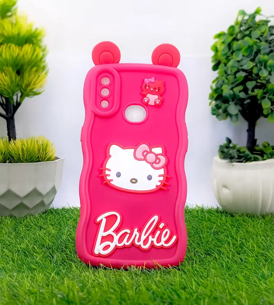 Samsung Galaxy A10S Soft Silicone Hello Kitty And Barbie Design Mobile Back Case (Pink)