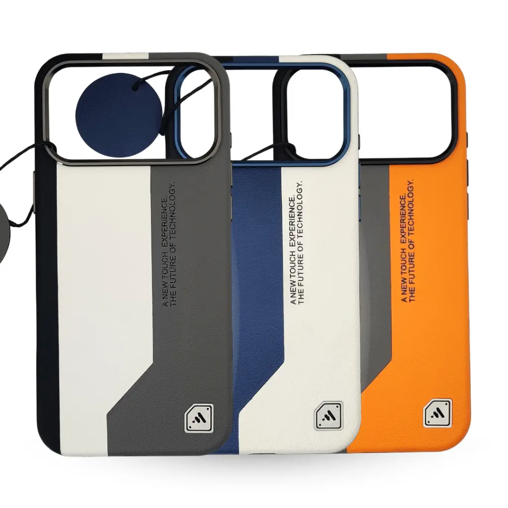 iPhone 17 Pro Max 3D Youngkit Dubble Colour Leather Rase Design Back Case (Black)