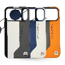 iPhone 17 Pro Max 3D Youngkit Dubble Colour Leather Rase Design Back Case (Black)