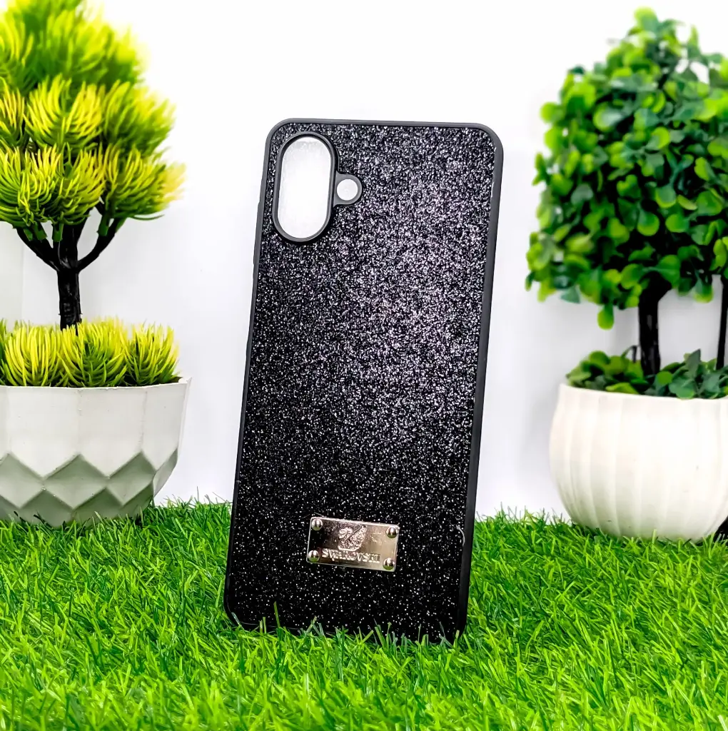 Samsung Galaxy A07 4G|5G Swarovski Ladies Glam Back Case (Black)
