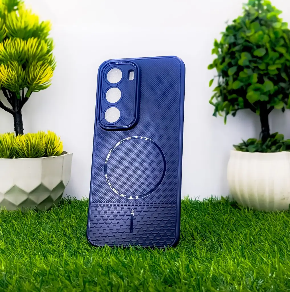 Navy Blue MagSafe‑Style Logo Soft Silicone Back Case Infinix Hot 60 Pro Plus | Slim Protective Cover