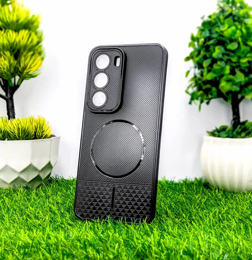 Black Soft Silicone Back Case MagSafe Logo Infinix Hot 60 Pro Plus | Slim Protective Cover