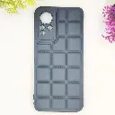 Infinix Note 11 & Note 12 G88 3D Cubes Puffer Back Soft Silicone Case (Black)