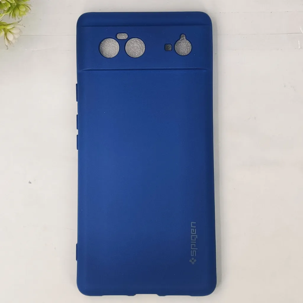 Google Pixel 6 Spigen Silicone Rugged Back Case (Navy Blue)