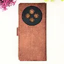 Oppo Reno 12F NMT Premium Luxuary Leather Book Case (Dark Brown)