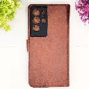Samsung Galaxy S21 Ultra NMT Premium Luxuary Leather Book Case (Dark Brown)