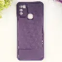 Infinix Hot 10 Play|11 Play Soft Silicone Carbon Texture With Camera Protection Back Case (Purple)