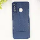 Infinix Hot 8 /Hot 8 Lite Tecno Spark 4 Soft Silicone Carbon Texture With Camera Protection Back Case (Navy Blue)