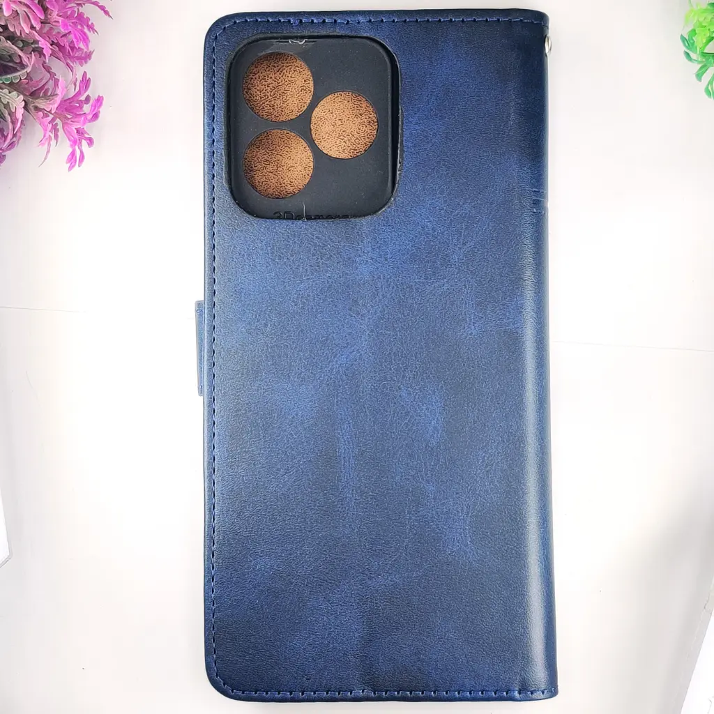 [PO42FBORELMEC51-4-17] Oppo Realme C51|C53|Note 50|Sparx Neo 8 Pro NMT Premium Luxuary Leather Book Case (Navy Blue)