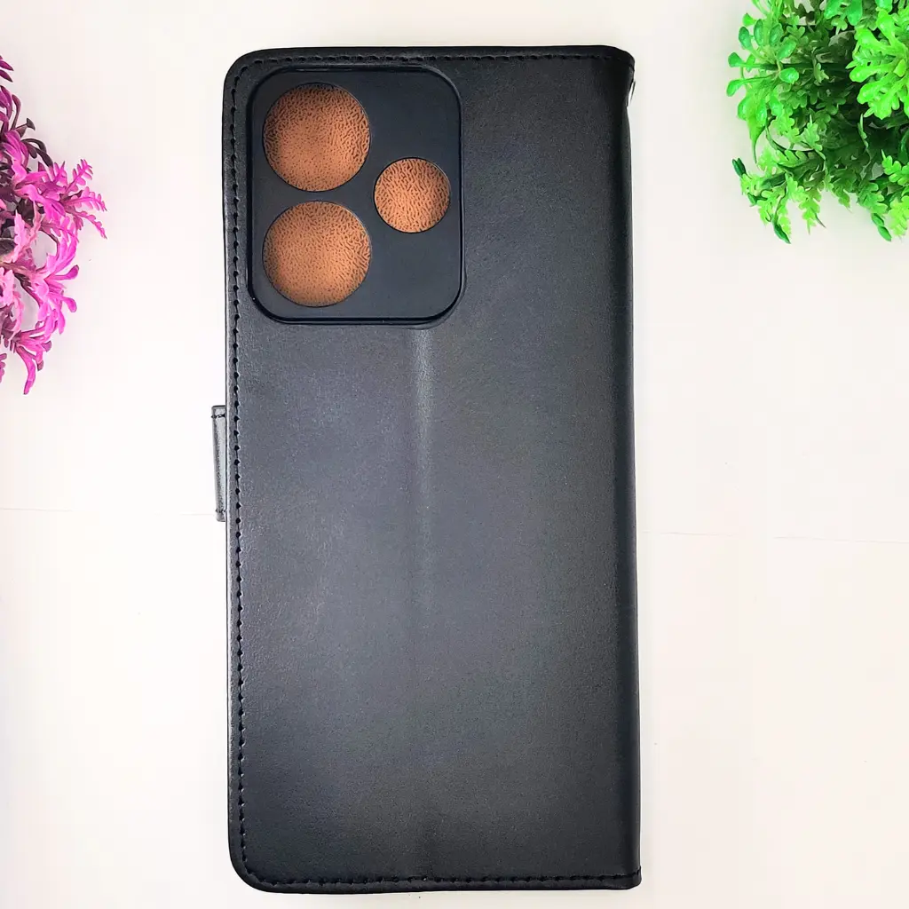 [PO42FBMI13-4-2] Xiaomi Redmi 13 4G|Note 13R|Poco M6 4G NMT Premium Luxuary Leather Book Case (Black)