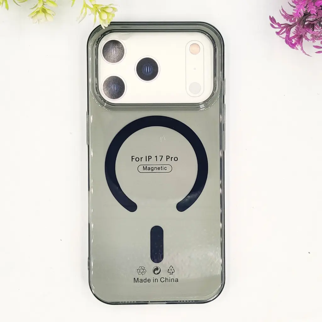iPhone 17 Pro PC Transparent MagSafe Back Case (Black)