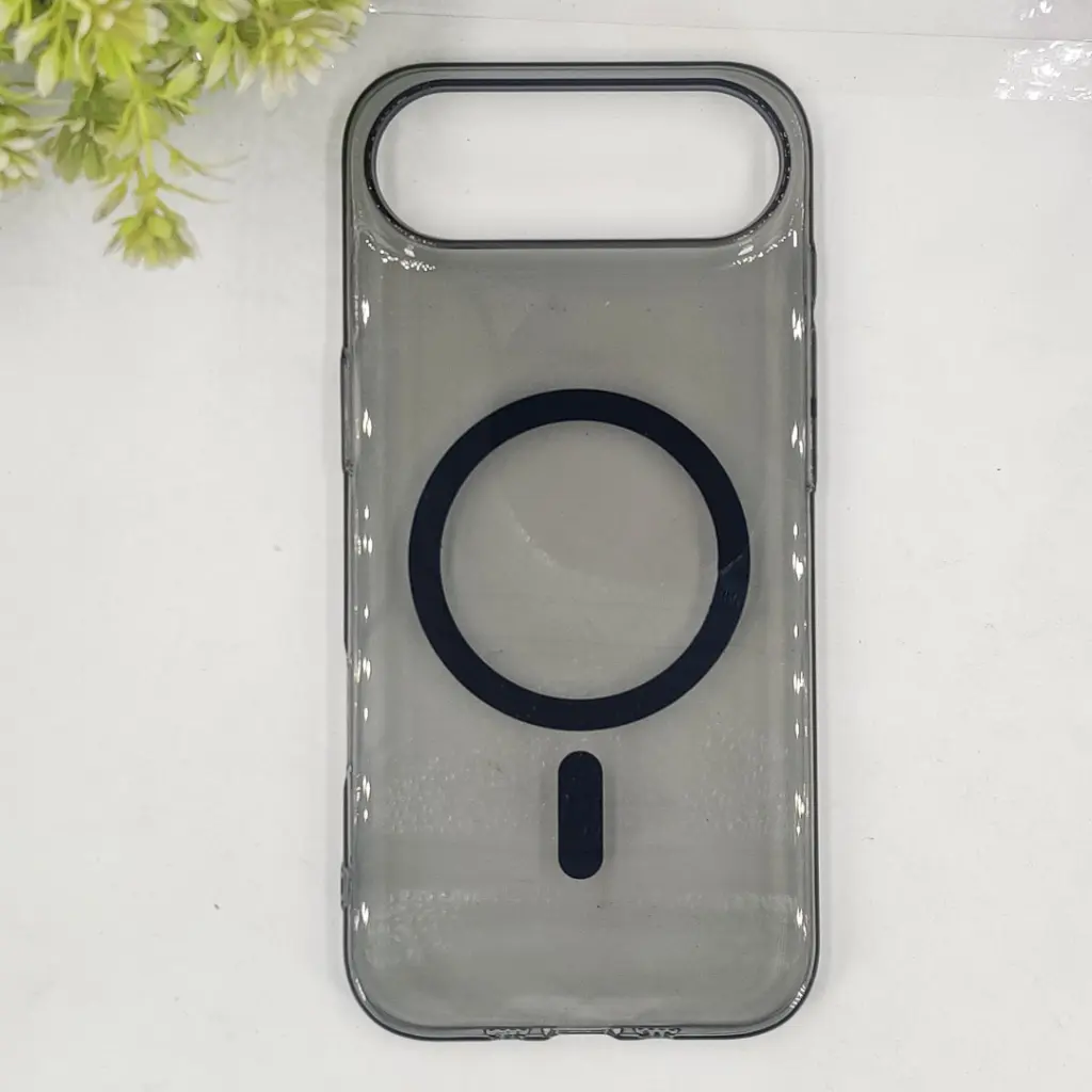 [PO13BIP17AIR-1-2] iPhone 17 Air PC Transparent MagSafe Back Case (Black)