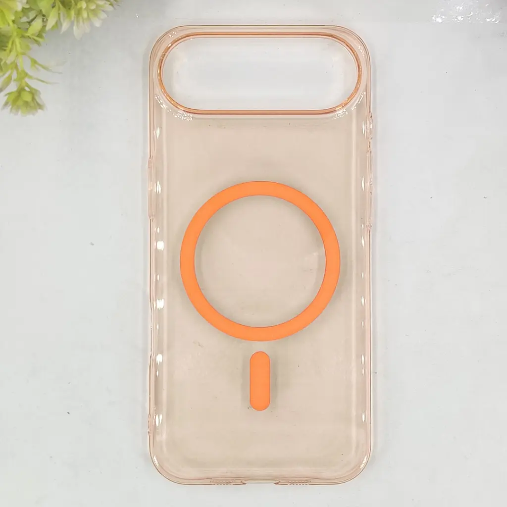 iPhone 17 Air PC Transparent MagSafe Back Case (Orange)