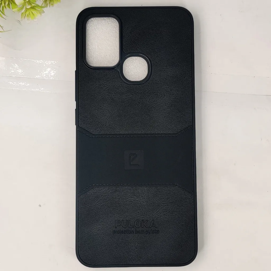 Infinix Hot 10 Play|Hot 11 Play Puloka Luxuary Leather Back Case (Black)