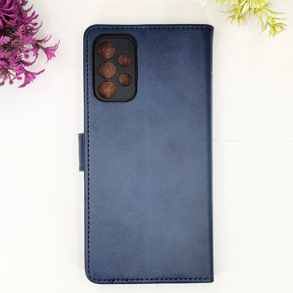 Samsung Galaxy A32 4G NMT Premium Luxuary Leather Book Case (Navy Blue)