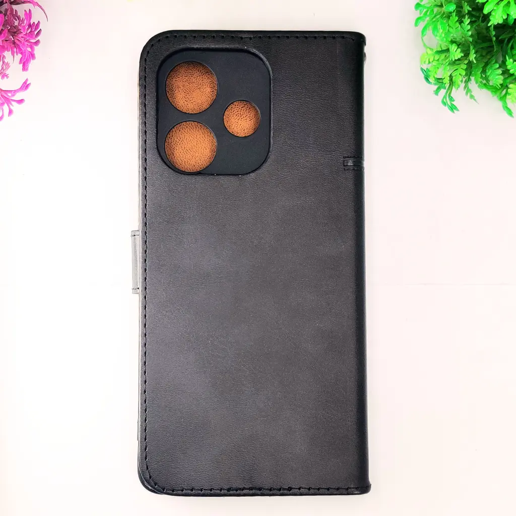 [PO42FBOA5PR-4-2] Oppo A5 Pro NMT Premium Luxuary Leather Book Case (Black)