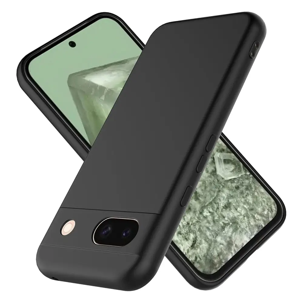 Google Pixel 8A Matte Soft Silicone Paper Back Case (Black)