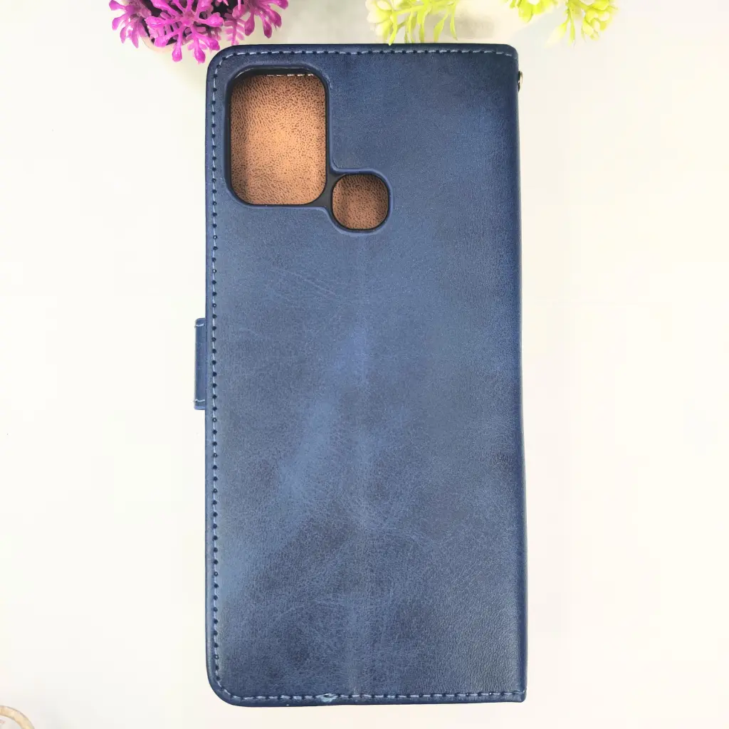 Infinix Hot 11 Play|Hot 10 Play|Hot 9 Play|Smart 5 india NMT Premium Luxuary Leather Book Case (Navy Blue)