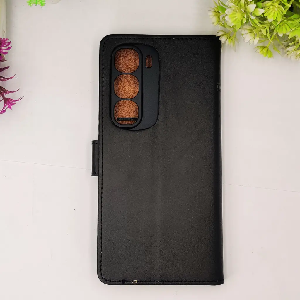 [PO42FBIHOT60PRPL-4-2] Infinix Hot 60 Pro Plus 4G NMT Premium Luxuary Leather Book Case (Black)