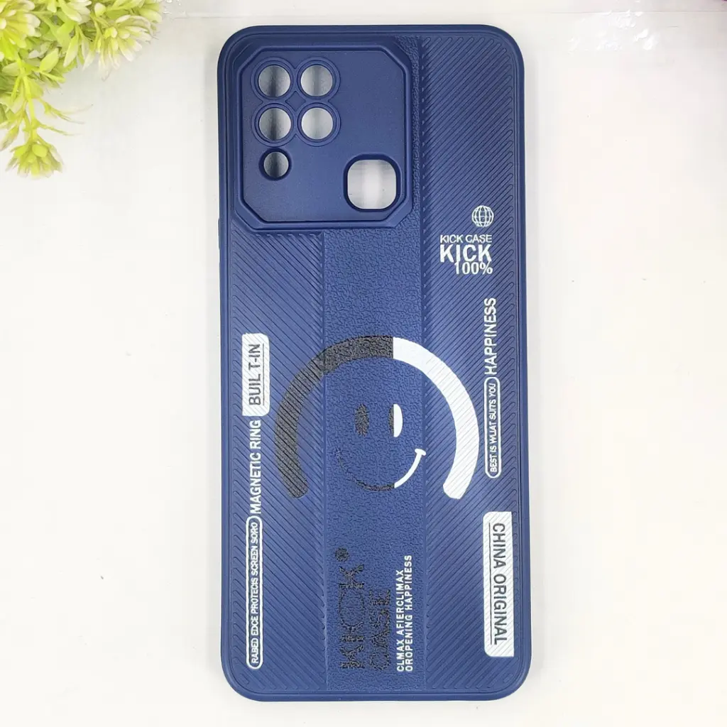 [PO14BIHOT10S-69-17] Infinix Hot 10S/Hot 10T Soft Silicone Kick Case Printed Mobile Back Case (Navy Blue)