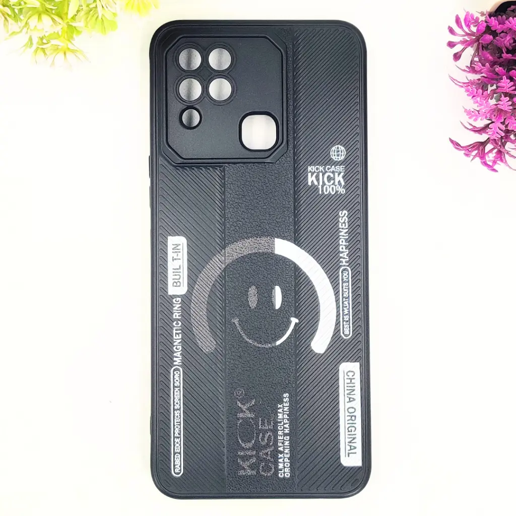 [PO14BIHOT10S-69-2] Infinix Hot 10S/Hot 10T Soft Silicone Kick Case Printed Mobile Back Case (Black)