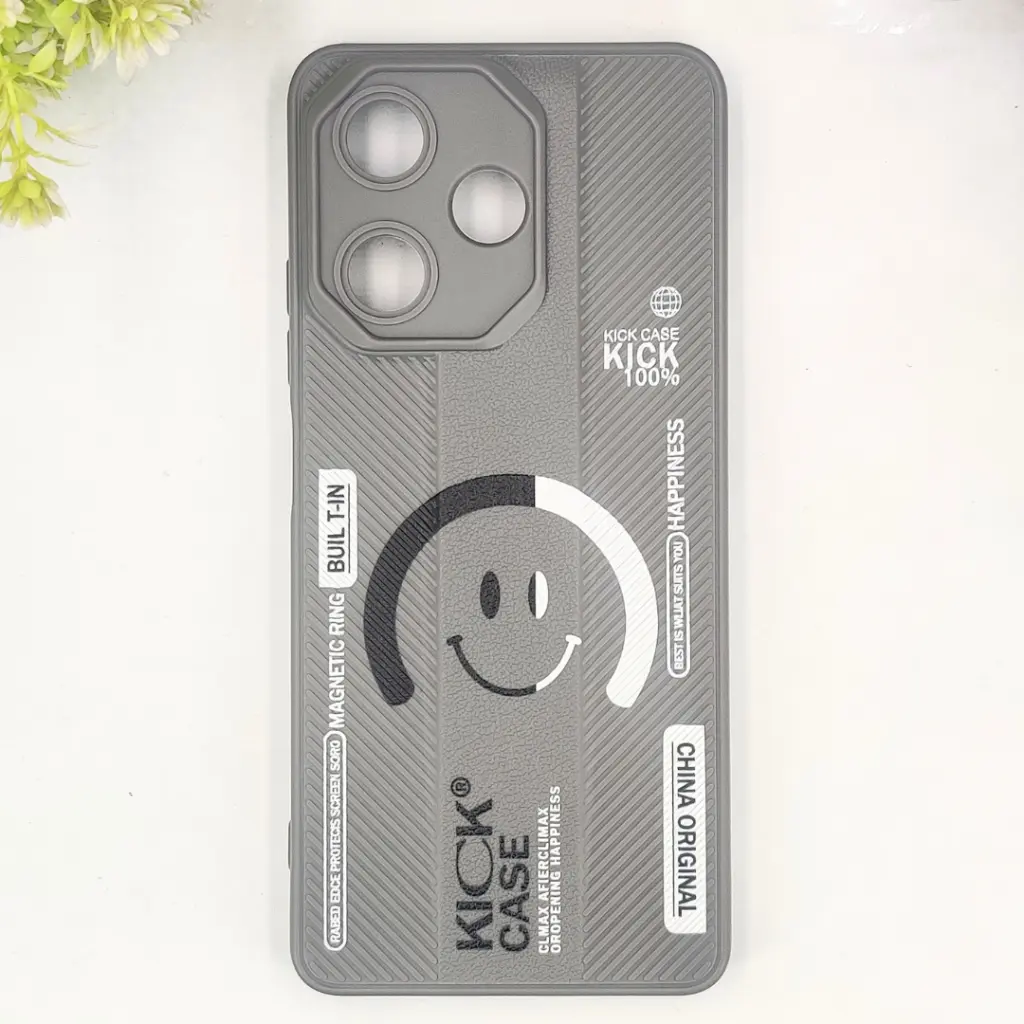 Infinix Hot 30 4G Soft Silicone Kick Case Printed Mobile Back Case (Gray)