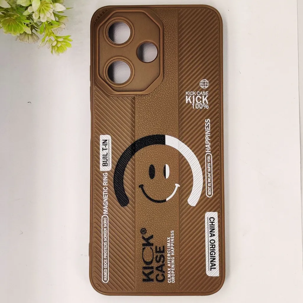 Infinix Hot 30 Play Soft Silicone Kick Case Printed Mobile Back Case (Brown)