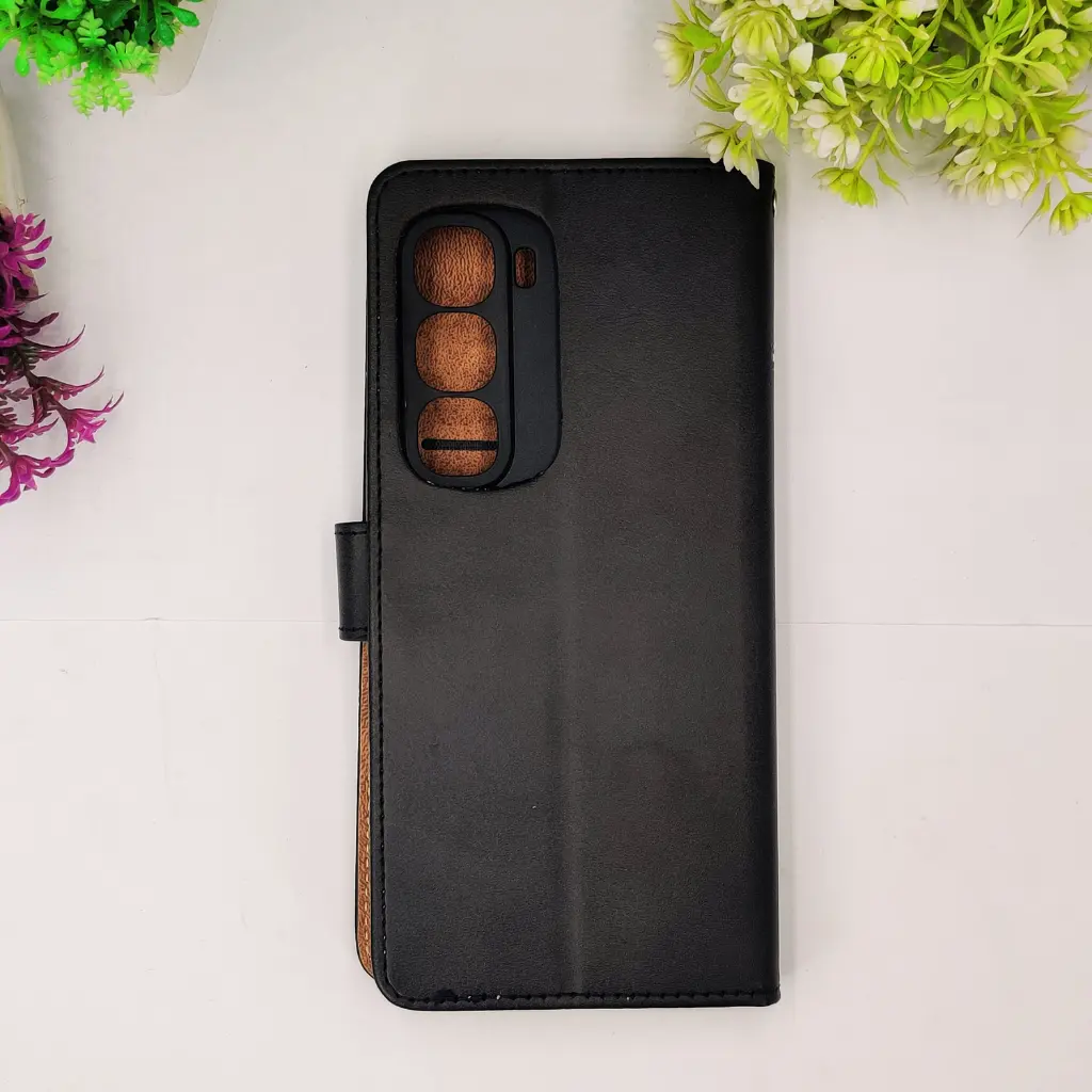 Infinix Hot 60 4G|Hot 60i 4G NMT Premium Luxuary Leather Book Case (Black)