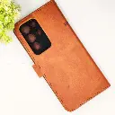 Samsung Galaxy S22 Ultra NMT Premium Luxuary Leather Book Case (Golden)