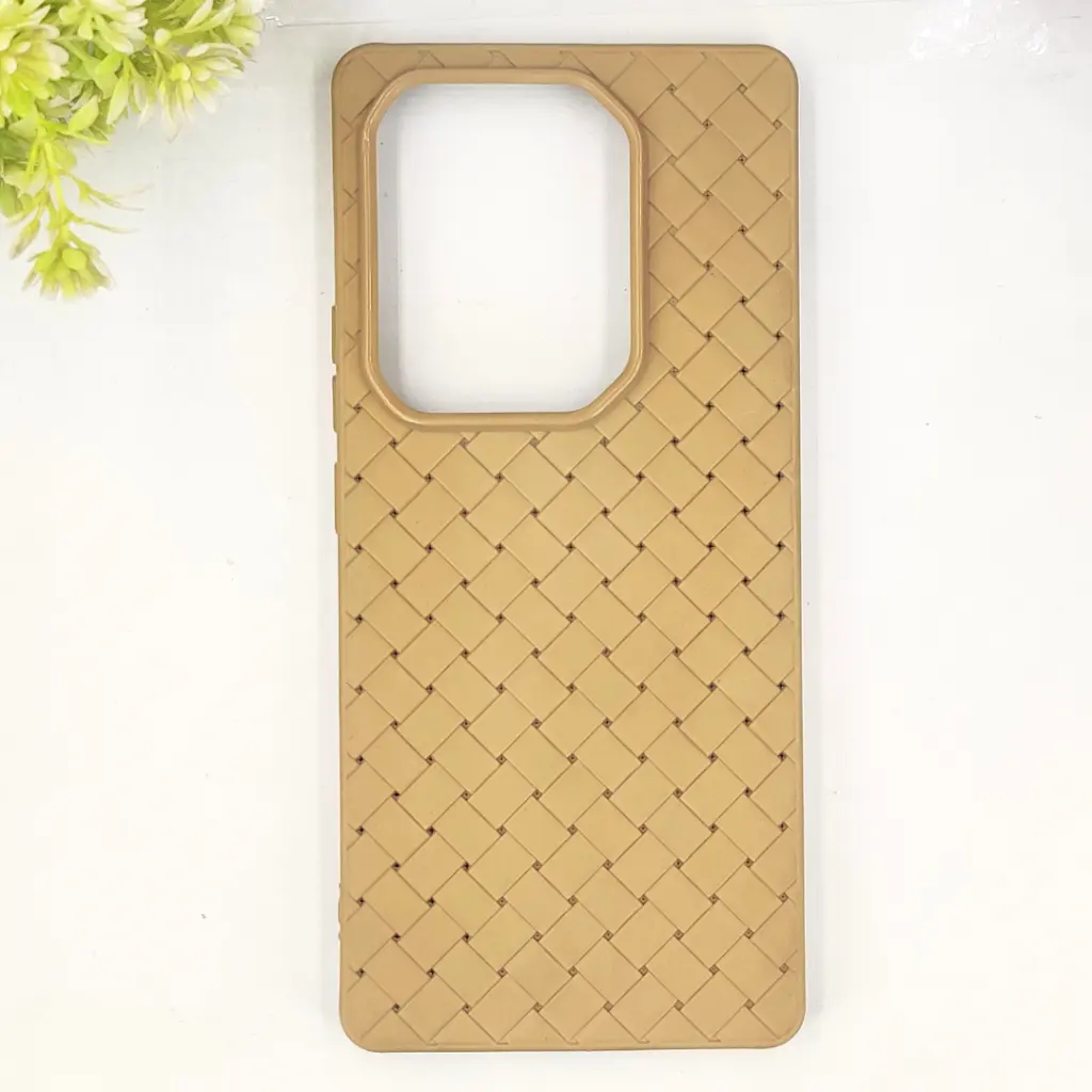 [PO14BINOT50PR-52-42] Infinix Note 50 Pro 4G|Note 50 4G Woven With Leather Feel Soft Silicone Back Case (Desert Titanium)