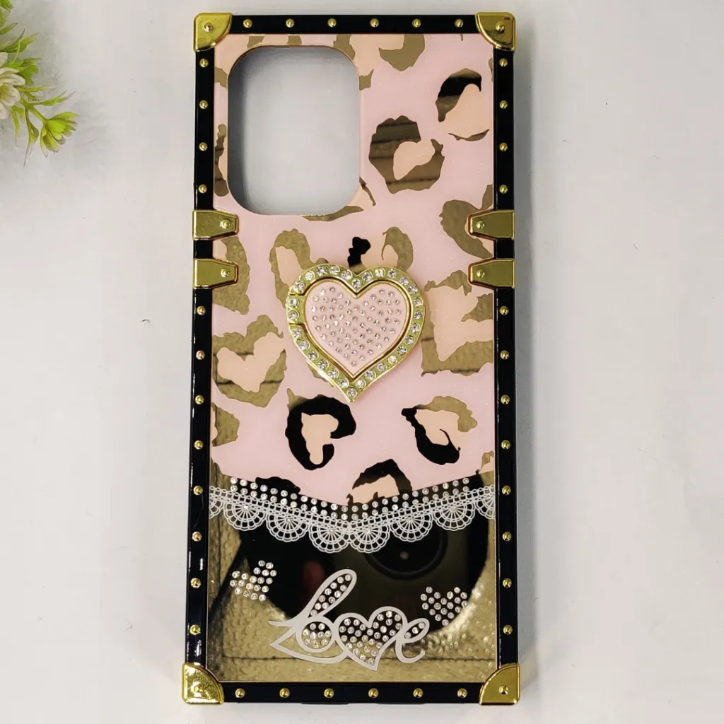 Infinix Hot 30 Play Ladies Luxury LV Case With Back Ring (Baby Pink)