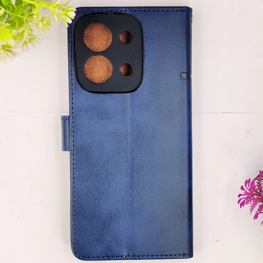 [PO42FBMI15C-4-17] Xiaomi Redmi 15c 4G|Poco C85 NMT Premium Luxuary Leather Book Case (Navy Blue)