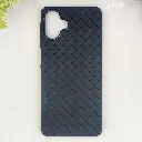 Samsung Galaxy A07 Woven With Leather Feel Soft Silicone Back Case (Black)