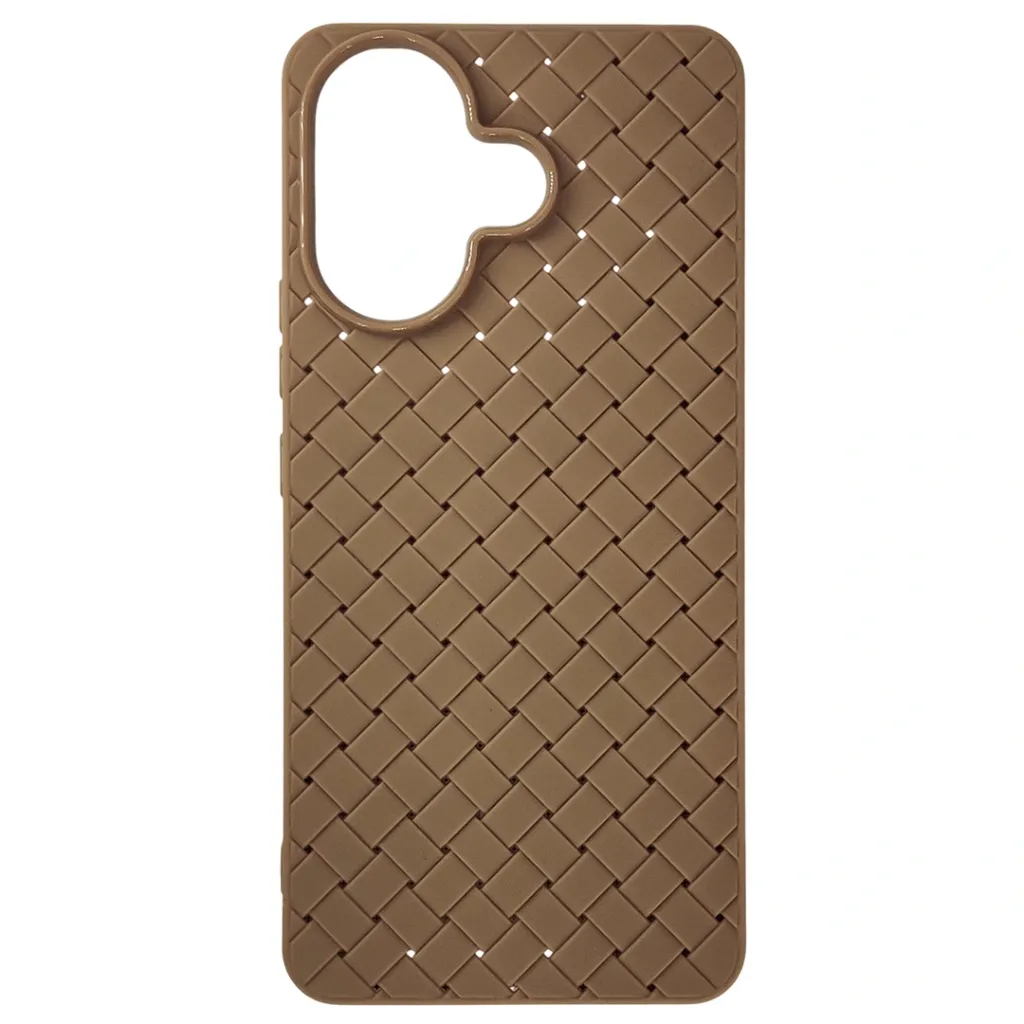 [PO14BVIV60L-52-42] Vivo V60 Lite GW Woven With Leather Feel Soft Silicone Back Case (Desert Titanium)