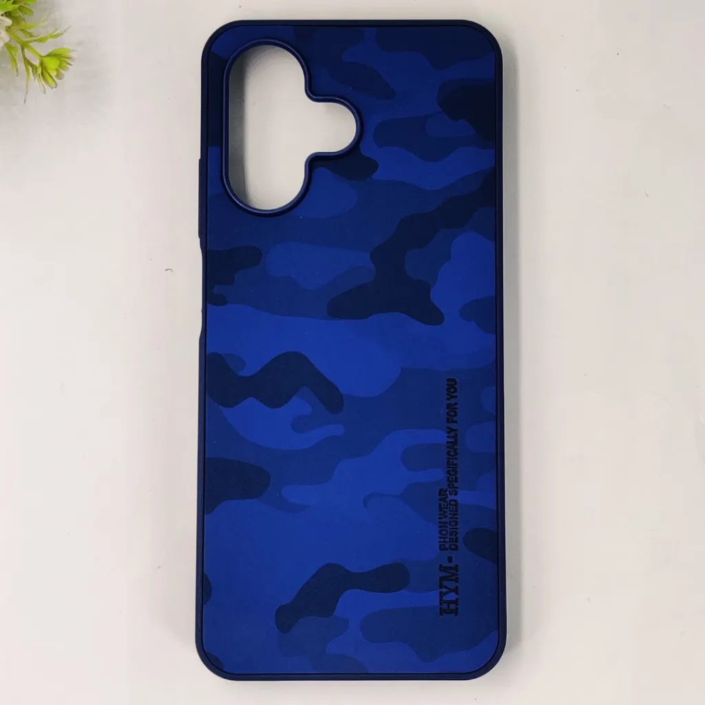 Infinix Hot 30 Play HYM Army Design Logo Leather Back Case (Blue)