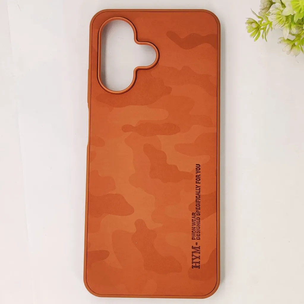 Infinix Hot 30 Play HYM Army Design Logo Leather Back Case (Brown)