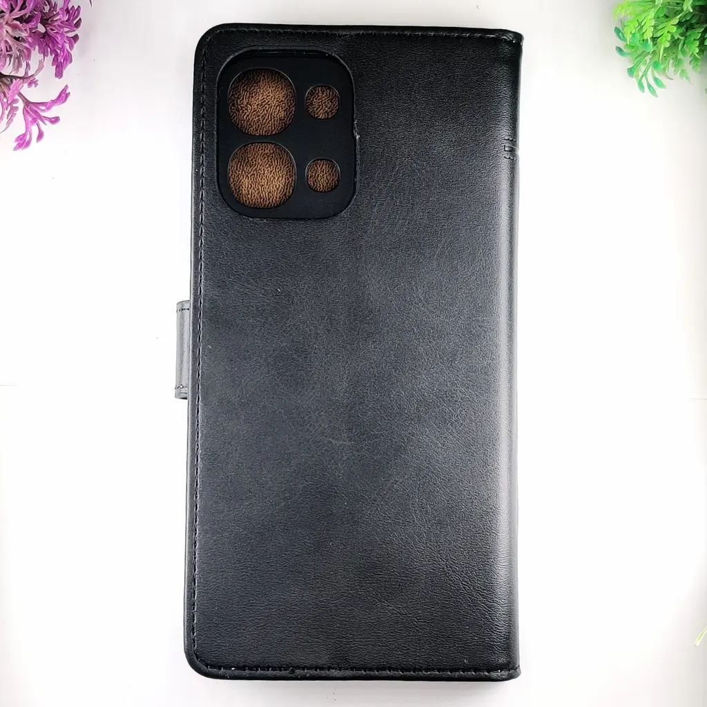 Oppo A6 Pro 4G NMT Premium Luxuary Leather Book Case (Black)