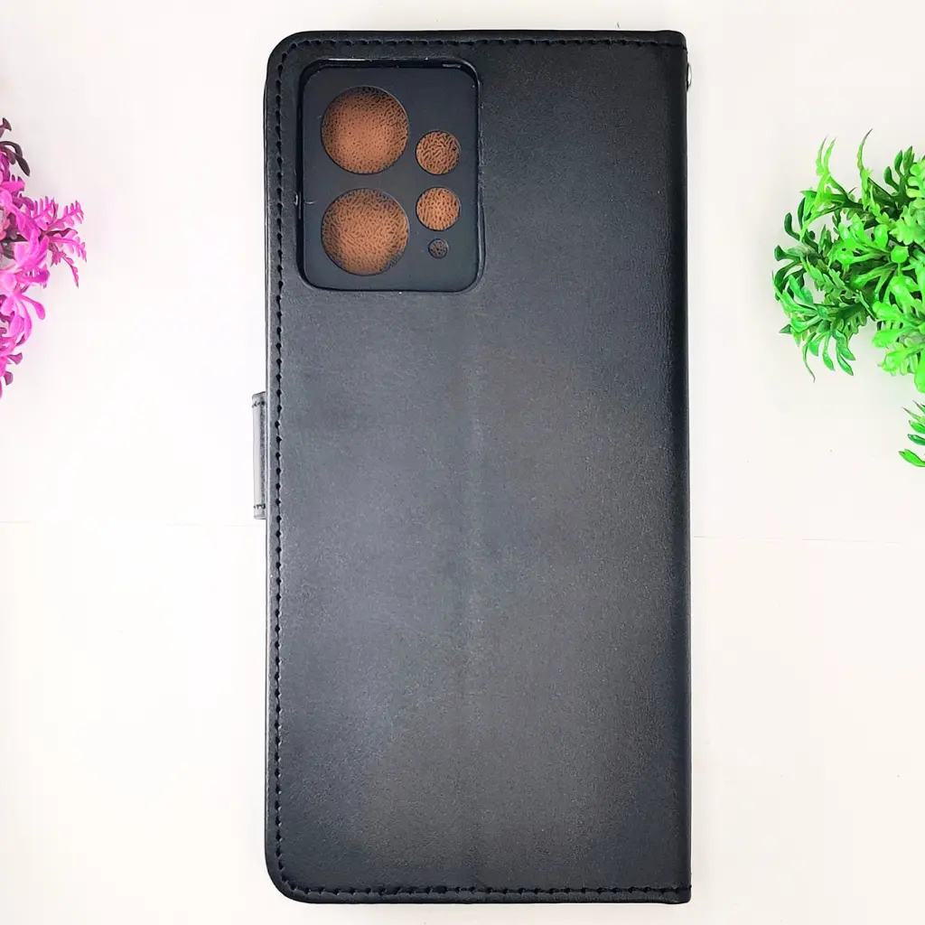 [PO42FBMINOT12-4-2] Xiaomi Redmi Note 12 4G NMT Premium Luxuary Leather Book Case (Black)